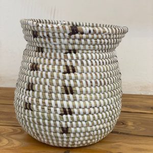 Pot de Fleur Marron et Blanc